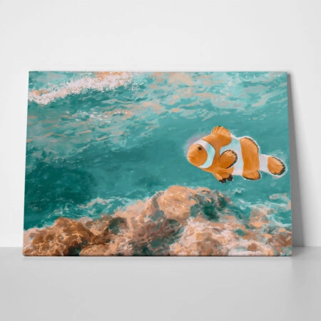 Πίνακας σε Καμβά VINTAGE PASTEL CLOWN FISH 3 - Vintage