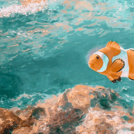 Πίνακας σε Καμβά VINTAGE PASTEL CLOWN FISH 3 - Vintage Sticky 5