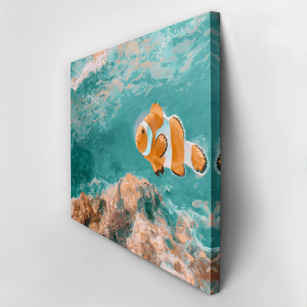 Πίνακας σε Καμβά VINTAGE PASTEL CLOWN FISH 3