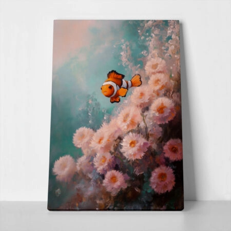 Πίνακας σε Καμβά VINTAGE PASTEL CLOWN FISH - Vintage