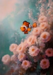 Πίνακας σε Καμβά VINTAGE PASTEL CLOWN FISH