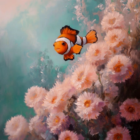 Πίνακας σε Καμβά VINTAGE PASTEL CLOWN FISH - Vintage Sticky 5