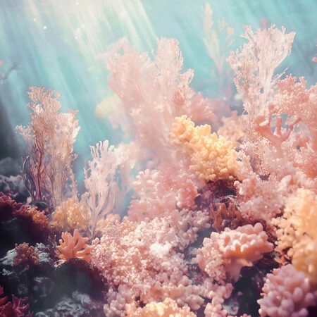 Πίνακας σε Καμβά VINTAGE PASTEL COARL REEF 2 - Vintage Sticky 5