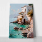 Πίνακας σε Καμβά VINTAGE PASTEL COASTAL HOUSE 2