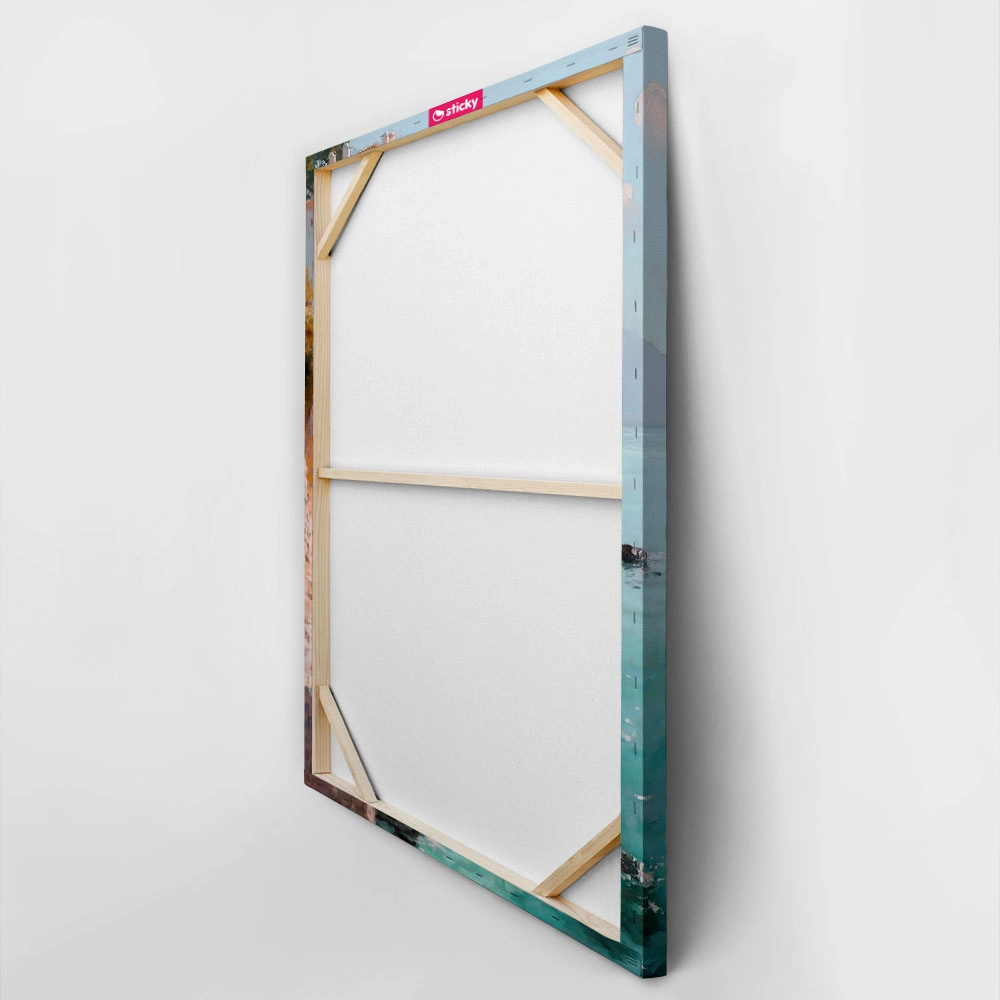 Πίνακας σε Καμβά VINTAGE PASTEL COASTAL HOUSE 2