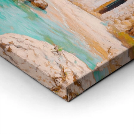 Πίνακας σε Καμβά VINTAGE PASTEL COASTAL HOUSE 3 - Vintage Sticky 1