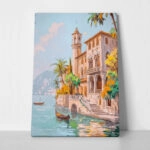 Πίνακας σε Καμβά VINTAGE PASTEL COASTAL HOUSE
