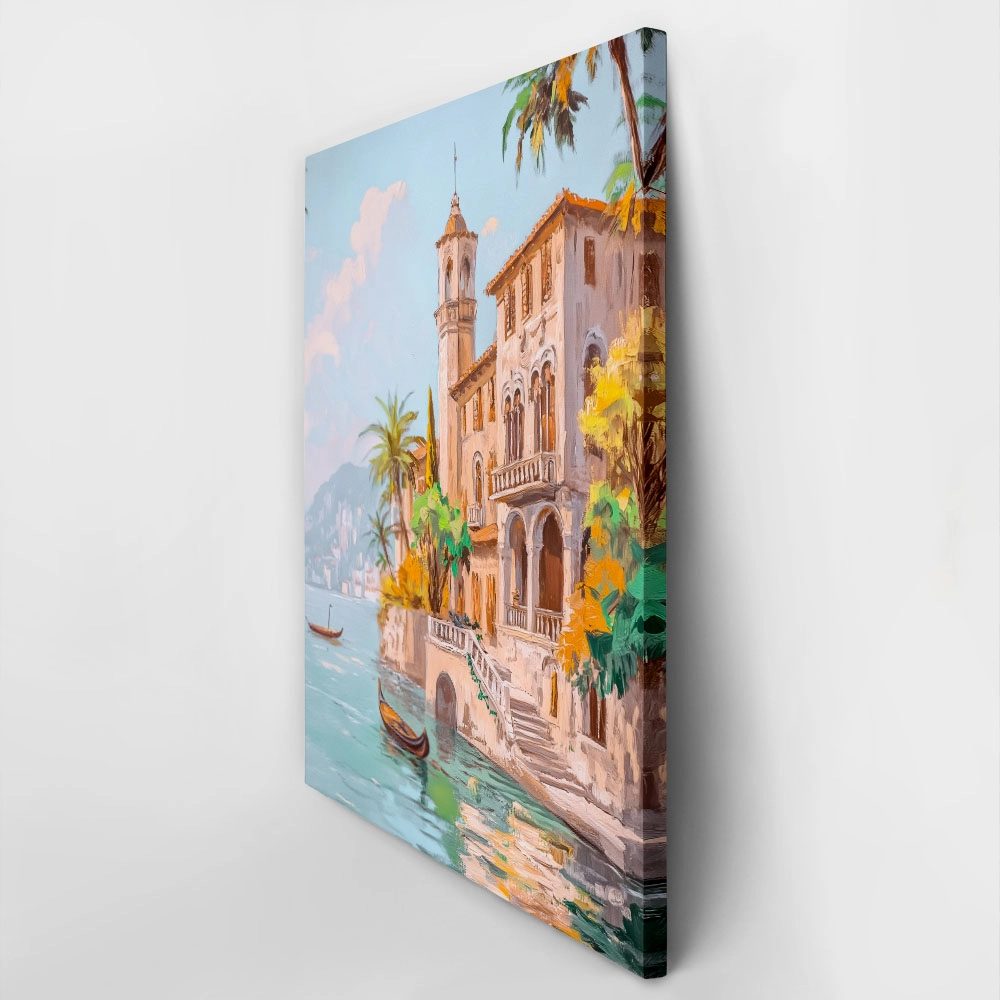 Πίνακας σε Καμβά VINTAGE PASTEL COASTAL HOUSE