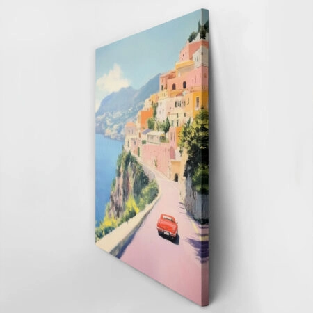 Πίνακας σε Καμβά VINTAGE PASTEL COASTAL ROAD - Vintage Sticky 2