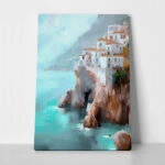 Πίνακας σε Καμβά VINTAGE PASTEL COASTAL VILLAGE