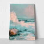 Πίνακας σε Καμβά VINTAGE PASTEL COASTAL WAVES 3