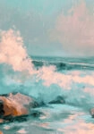 Πίνακας σε Καμβά VINTAGE PASTEL COASTAL WAVES 3