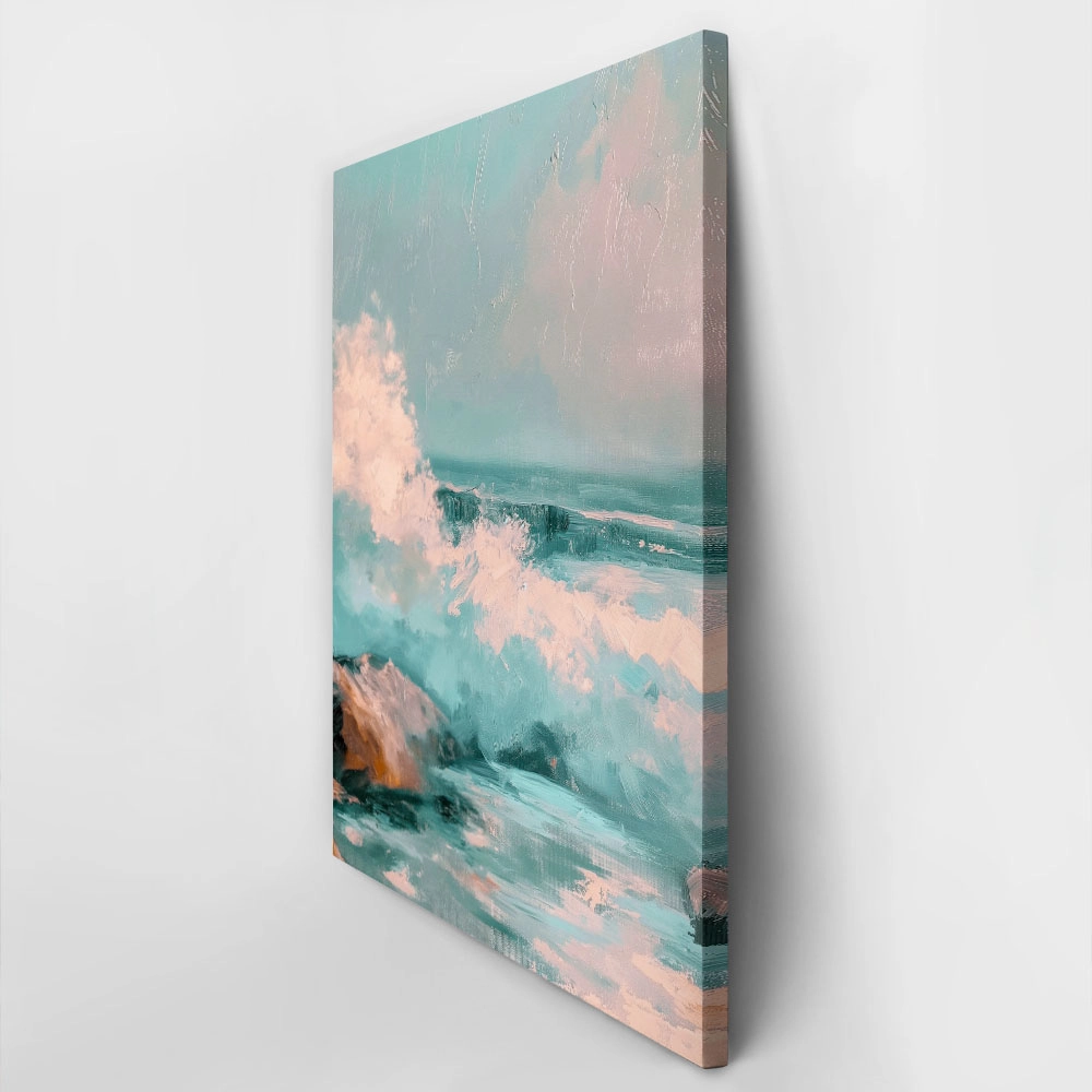 Πίνακας σε Καμβά VINTAGE PASTEL COASTAL WAVES 3