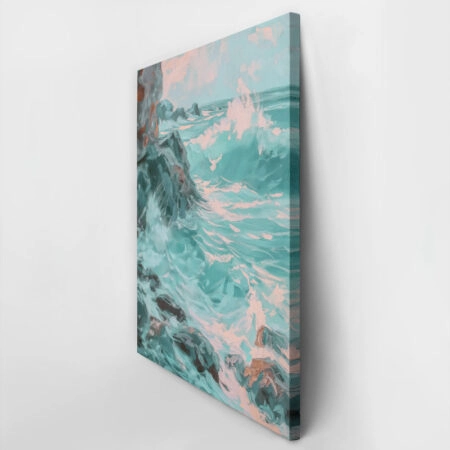 Πίνακας σε Καμβά VINTAGE PASTEL COASTAL WAVES 4 - Vintage Sticky 2