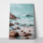 Πίνακας σε Καμβά VINTAGE PASTEL COASTAL WAVES 5
