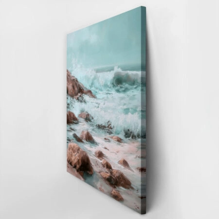 Πίνακας σε Καμβά VINTAGE PASTEL COASTAL WAVES 5 - Vintage Sticky 2