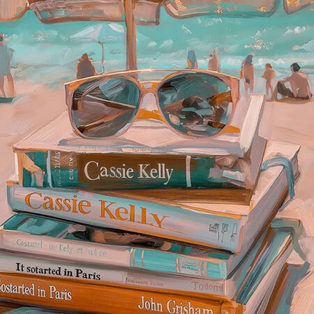Πίνακας σε Καμβά VINTAGE PASTEL COASTAL WAVES BEACH BOOKS 2 - Vintage Sticky 5