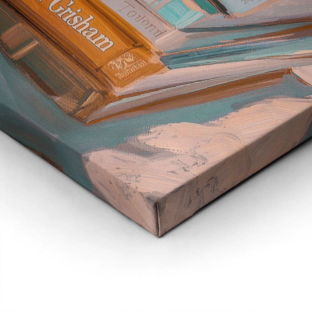 Πίνακας σε Καμβά VINTAGE PASTEL COASTAL WAVES BEACH BOOKS 2