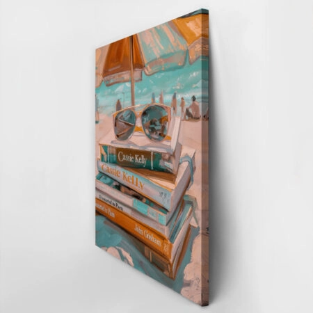 Πίνακας σε Καμβά VINTAGE PASTEL COASTAL WAVES BEACH BOOKS 2 - Vintage Sticky 2