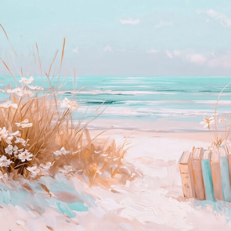 Πίνακας σε Καμβά VINTAGE PASTEL COASTAL WAVES BEACH BOOKS 8 - Vintage Sticky 5