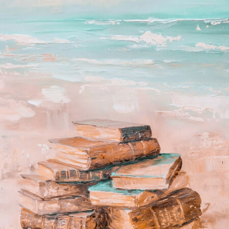 Πίνακας σε Καμβά VINTAGE PASTEL COASTAL WAVES BEACH BOOKS - Vintage Sticky 5