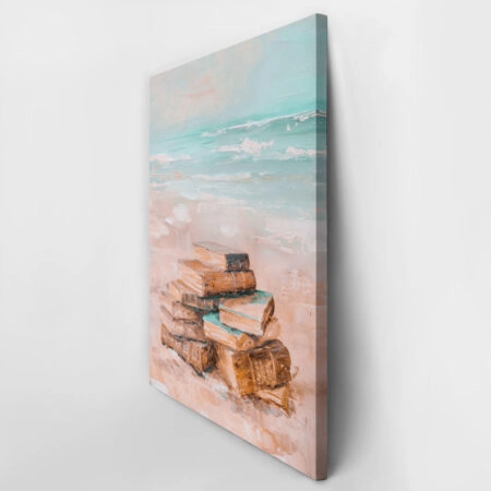 Πίνακας σε Καμβά VINTAGE PASTEL COASTAL WAVES BEACH BOOKS - Vintage Sticky 2