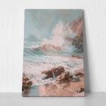 Πίνακας σε Καμβά VINTAGE PASTEL COASTAL WAVES