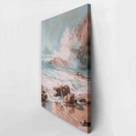 Πίνακας σε Καμβά VINTAGE PASTEL COASTAL WAVES - Vintage Sticky 2