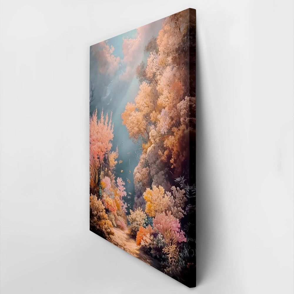Πίνακας σε Καμβά VINTAGE PASTEL CORAL REEF 3