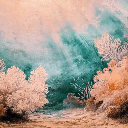 Πίνακας σε Καμβά VINTAGE PASTEL CORAL REEF 5 - Vintage Sticky 5