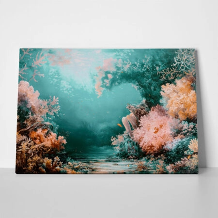 Πίνακας σε Καμβά VINTAGE PASTEL CORAL REEF 6 - Vintage