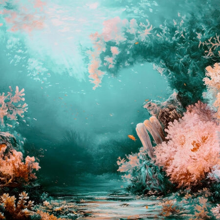 Πίνακας σε Καμβά VINTAGE PASTEL CORAL REEF 6 - Vintage Sticky 5
