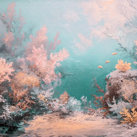 Πίνακας σε Καμβά VINTAGE PASTEL CORAL REEF 7 - Vintage Sticky 5