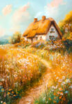 Πίνακας σε Καμβά VINTAGE PASTEL COUNTRYSIDE 2