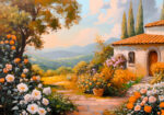 Πίνακας σε Καμβά VINTAGE PASTEL COUNTRYSIDE 3