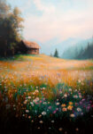 Πίνακας σε Καμβά VINTAGE PASTEL COUNTRYSIDE