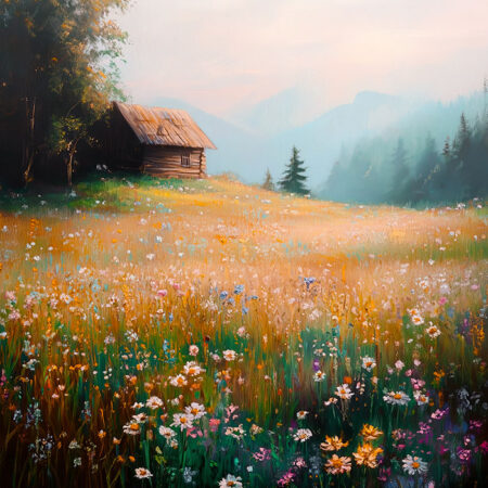 Πίνακας σε Καμβά VINTAGE PASTEL COUNTRYSIDE - Vintage Sticky 5