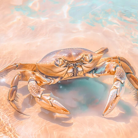 Πίνακας σε Καμβά VINTAGE PASTEL CRAB 3 - Vintage Sticky 5