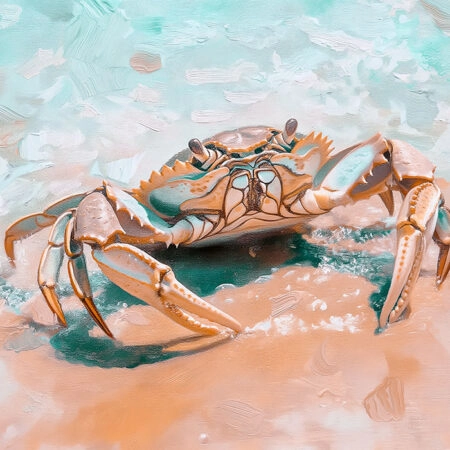 Πίνακας σε Καμβά VINTAGE PASTEL CRAB 4 - Vintage Sticky 5
