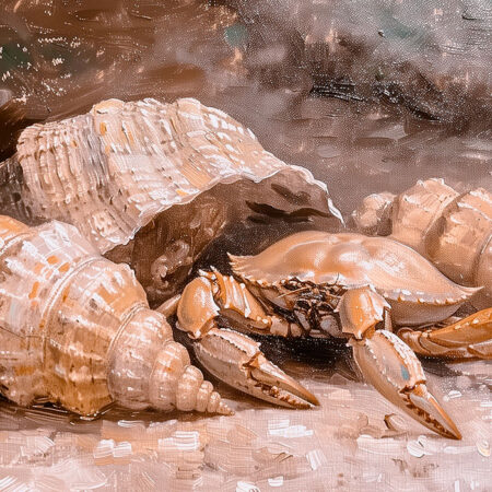 Πίνακας σε Καμβά VINTAGE PASTEL CRAB 6 - Vintage Sticky 5