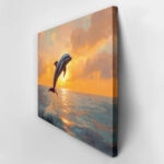Πίνακας σε Καμβά VINTAGE PASTEL DOLPHIN 3