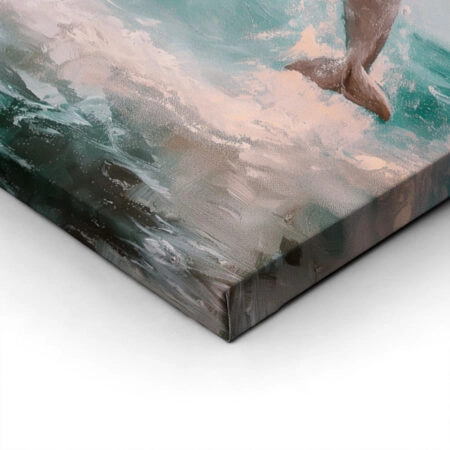 Πίνακας σε Καμβά VINTAGE PASTEL DOLPHINS 3 - Vintage Sticky 1