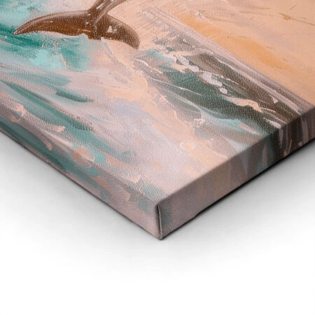 Πίνακας σε Καμβά VINTAGE PASTEL DOLPHINS 5 - Vintage Sticky 1