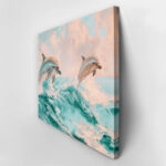 Πίνακας σε Καμβά VINTAGE PASTEL DOLPHINS