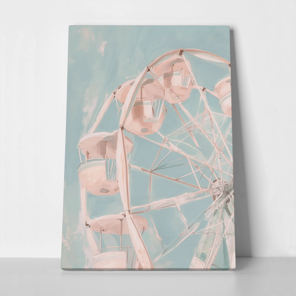 Πίνακας σε Καμβά VINTAGE PASTEL FERRIS WHEEL 2