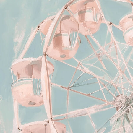 Πίνακας σε Καμβά VINTAGE PASTEL FERRIS WHEEL 2 - Vintage Sticky 5