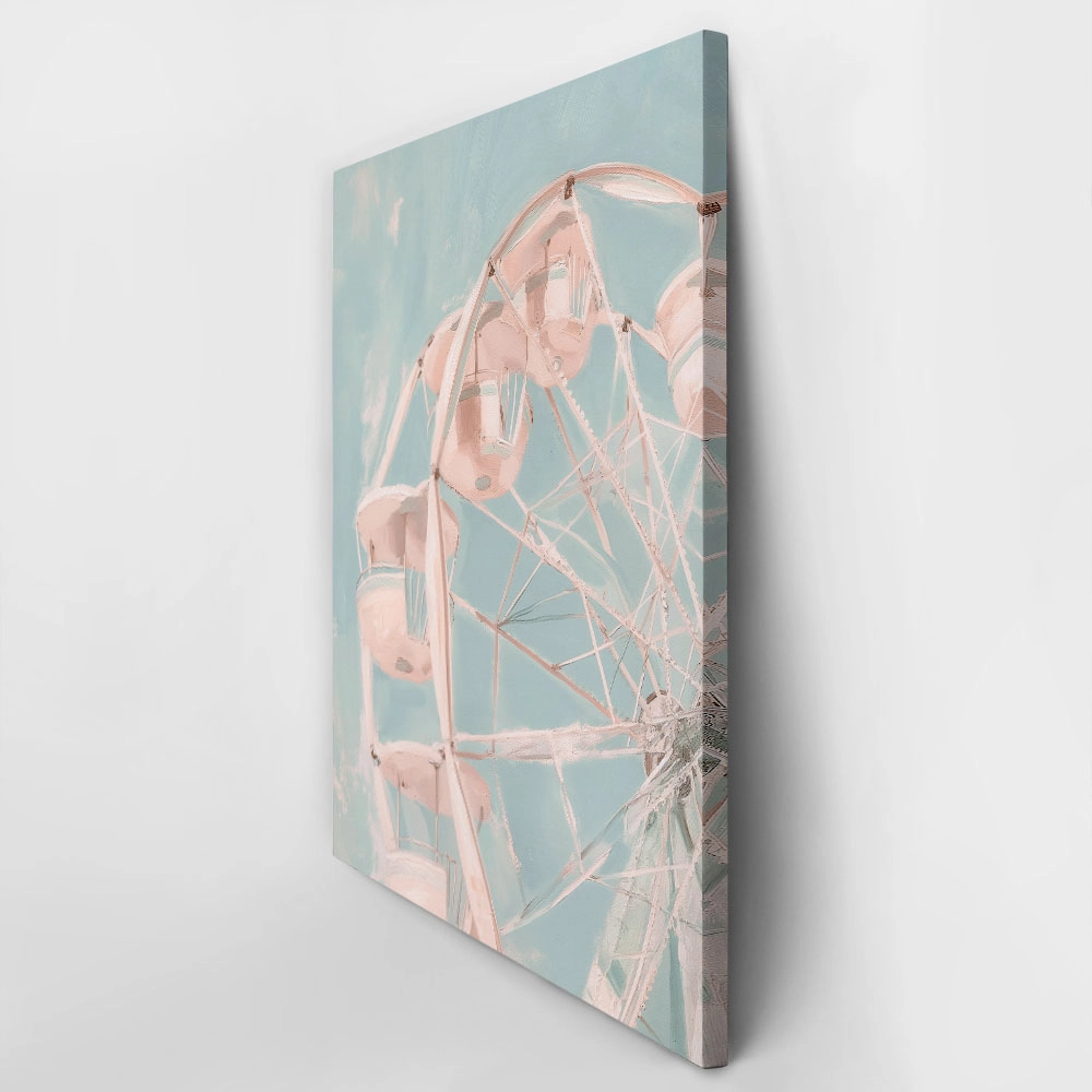 Πίνακας σε Καμβά VINTAGE PASTEL FERRIS WHEEL 2