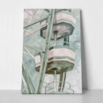 Πίνακας σε Καμβά VINTAGE PASTEL FERRIS WHEEL 3