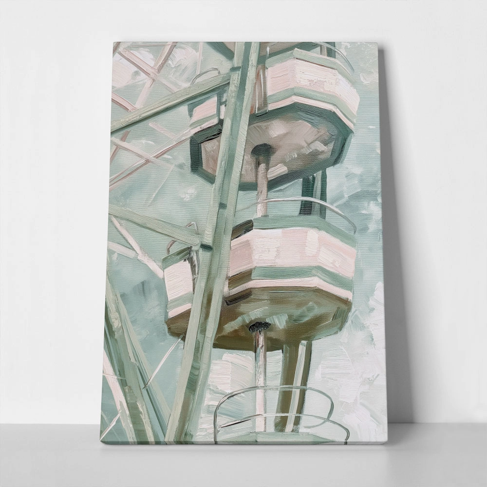 Πίνακας σε Καμβά VINTAGE PASTEL FERRIS WHEEL 3