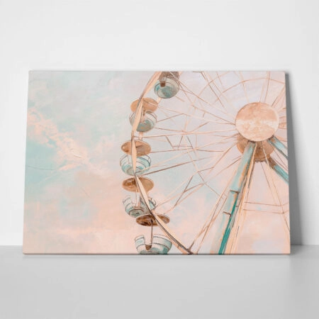 Πίνακας σε Καμβά VINTAGE PASTEL FERRIS WHEEL 5 - Vintage